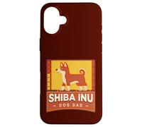 Carcasa para iPhone 16 Plus Shiba Inu Dog Dad Fun Colorido Retro