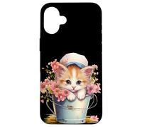 Carcasa para iPhone 16 Plus Shy Little Kitten Spring Graphic For Women Girls and Cat Mom