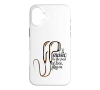 Carcasa para iPhone 16 Plus Si la música es el alimento del Amor, Reproduce con Auriculares