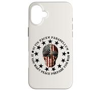 Carcasa para iPhone 16 Plus Si Vis Pacem Parabellum Betsy Ross USA Flag Skull Patriotic