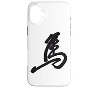 Carcasa para iPhone 16 Plus Símbolo de caligrafía Kanji del Caballo del Zodiaco Chino