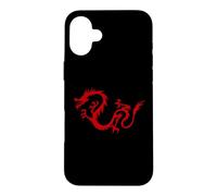 Carcasa para iPhone 16 Plus Símbolo de dragón con caligrafía mítica China con diseño de Tai chi