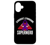 Carcasa para iPhone 16 Plus Síndrome de Sjögren, superhéroe, Guerrero, Luchador, Cinta Morada