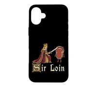 Carcasa para iPhone 16 Plus Sir Loin Sirloin REN Faire Caballero Medieval Juego de Palabras Renacimiento