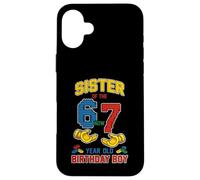 Carcasa para iPhone 16 Plus Sister 67 Meme Cumpleaños 7 años Bloques de construcción Ladrillos