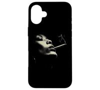 Carcasa para iPhone 16 Plus Smoky Jazz Man Minimal Face Retrato Estética