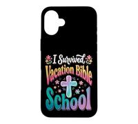 Carcasa para iPhone 16 Plus Sobreviví a la Escuela bíblica de Vacaciones