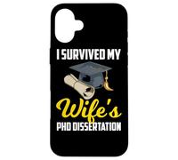Carcasa para iPhone 16 Plus Sobreviví la tesis de doctorado de mi Esposa Colegio Marido Cónyuge