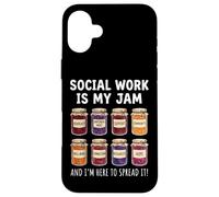 Carcasa para iPhone 16 Plus Social Work Is My Jam and I'm Here To Spread It
