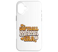 Carcasa para iPhone 16 Plus Softball Mama Era Retro Groovy Baseball Mom Vibes Love Cute