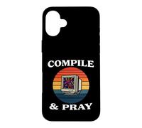 Carcasa para iPhone 16 Plus Software Developer Compile & Pray Retro Coder