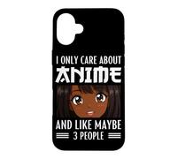 Carcasa para iPhone 16 Plus Solo me Importa el Anime y me Gusta Maybe 3 People Black Anime