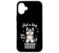 Carcasa para iPhone 16 Plus Solo un Chico Que ama a los Huskies siberianos