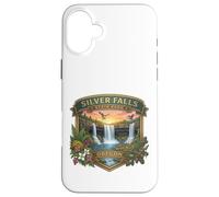 Carcasa para iPhone 16 Plus Souvenir del Sendero de Las Diez Cataratas del Parque Estatal Silver Falls de Oregón