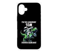 Carcasa para iPhone 16 Plus Soy el Legendario Tom Funny Astronaut Dinosaur Cartoon