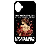 Carcasa para iPhone 16 Plus Soy la tormenta, Ella susurró, Mariposa, inspiradora