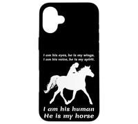 Carcasa para iPhone 16 Plus Soy Sus Ojos Él Es Mis Alas Yo Soy Su Humano Él Es Mi Caballo