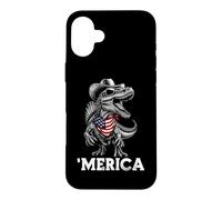 Carcasa para iPhone 16 Plus Spinosaurus Dinosaurio Dino Paleontólogo Bandera Americana