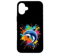 Carcasa para iPhone 16 Plus Splash Art Dolphin Design Hermosos Amantes de los Delfines