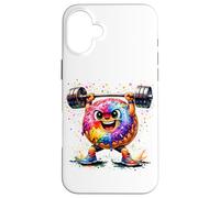 Carcasa para iPhone 16 Plus Splash Art Donut Weightlifting Weightlifter Weights