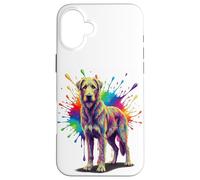 Carcasa para iPhone 16 Plus Splash Art Flat Coated Retriever