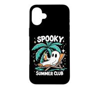 Carcasa para iPhone 16 Plus Spooky Summer Summerween Esqueleto Fantasma Playa Halloween