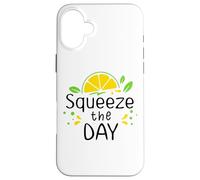 Carcasa para iPhone 16 Plus Squeeze The Day Sign,Lemon Decor When Life Gives You Lemons