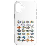 Carcasa para iPhone 16 Plus St Simons Island GA - Diseño de Peces Coloridos