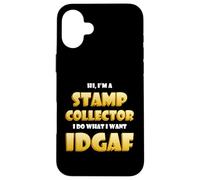 Carcasa para iPhone 16 Plus Stamp Collector Idgaf Rarest US/British Stamp Collections