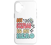 Carcasa para iPhone 16 Plus Stepdad Hero Cute Retro Floral Fathers Day Appreciation