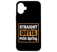 Carcasa para iPhone 16 Plus Straight Outta Palm Spring USA Retro Envejecido Vintage