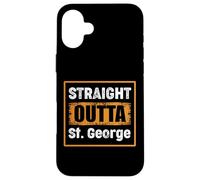 Carcasa para iPhone 16 Plus Straight Outta St. George Utah USA Retro Envejecido Vintage