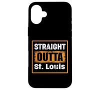 Carcasa para iPhone 16 Plus Straight Outta St. Louis Missouri USA Retro Humor Envejecido