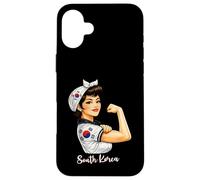 Carcasa para iPhone 16 Plus Strong South Korean Girl Woman Girlfriend South Korea Flag