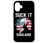 Carcasa para iPhone 16 Plus Suck It England American Flag Funny 4th of July Patriotic