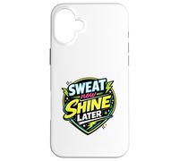 Carcasa para iPhone 16 Plus Suda Ahora Brilla más Tarde Fitness Cita Entrenamiento Grind Humor