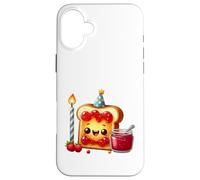 Carcasa para iPhone 16 Plus Sudadera con Comida para Celebrar la Fiesta Kawaii Toast Jam