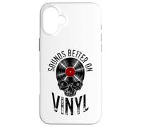 Carcasa para iPhone 16 Plus Suena Mejor en coleccionista de Discos de Vinilo Retro Vintage Calavera