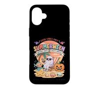 Carcasa para iPhone 16 Plus Summerween Ghost Chilling Beach Calabaza
