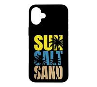 Carcasa para iPhone 16 Plus Sun Salt Sand - Viaje Familiar a la Playa Palmeras Playa de Vacaciones