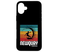 Carcasa para iPhone 16 Plus Surf Newquay Cornwall Playa Vintage Retro Surf