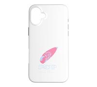 Carcasa para iPhone 16 Plus Surf's Up Mano Dibujado Rosa Surfboard Ocean