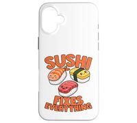 Carcasa para iPhone 16 Plus Sushi Divertido lo arregla Todo Amante de la Comida