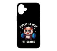 Carcasa para iPhone 16 Plus Sweat Is Just Fat Crying Panda Gym Workout