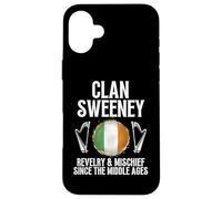 Carcasa para iPhone 16 Plus Sweeney Apellido Irlandés Apellido Heráldico Celta Clan