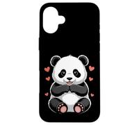 Carcasa para iPhone 16 Plus Sweet Panda con Corazones Kawaii Bear Love Design