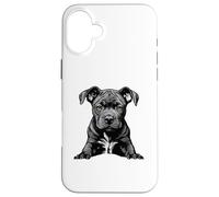 Carcasa para iPhone 16 Plus Sweet Pit Puppy Perro papá mamá Amante de los Animales Pittie Pitty Bull