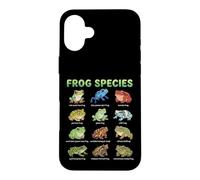 Carcasa para iPhone 16 Plus Tabla de Nombres de Especies de Ranas para niños Guía de Aprendizaje de Ranas Lindas