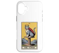 Carcasa para iPhone 16 Plus Tarjeta de Tarot Gato La Torre Gato Rascador Poste Árbol Gato