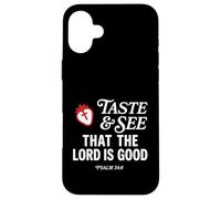 Carcasa para iPhone 16 Plus Taste and See That Lord is Good Psalm 34:8 Christian Verse